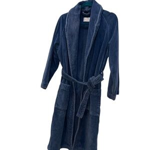 Frette blue heavy Terry cloth shawl neck shawl neck bathrobe S